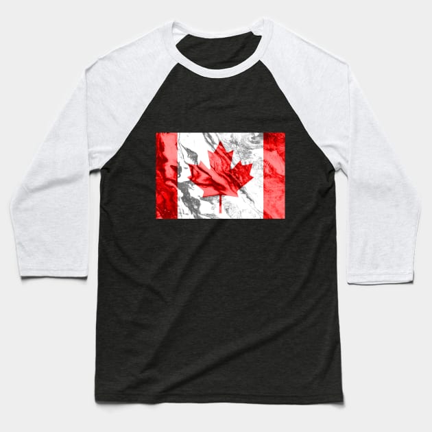 Flag of Canada - Marble texture Baseball T-Shirt by DrPen